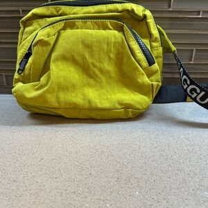 BAGGU FANNY PACK Chartreuse with white writing on the strap